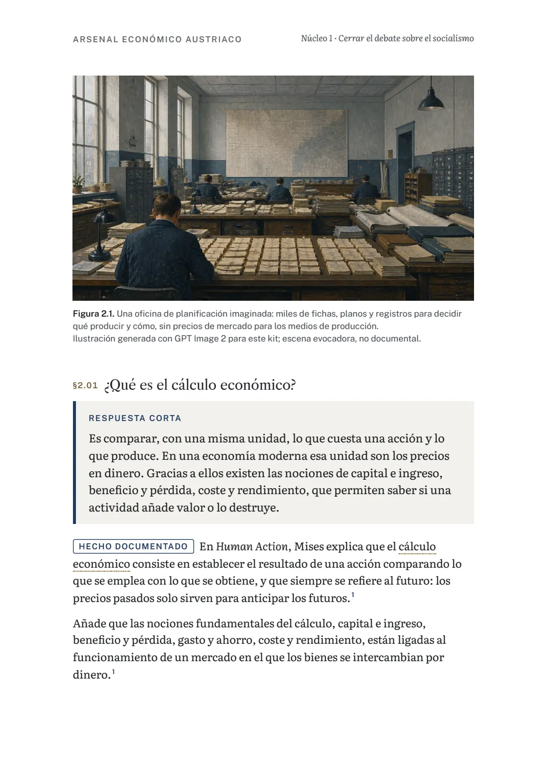 Página del núcleo 1 sobre el argumento del cálculo